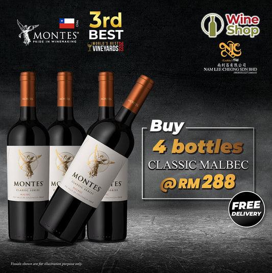 Montes Classic Malbec 4 Pack Bundle