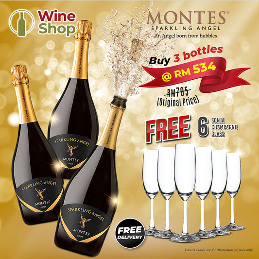 Montes Sparkling Angel (Buy 3 Free 6 Glass)